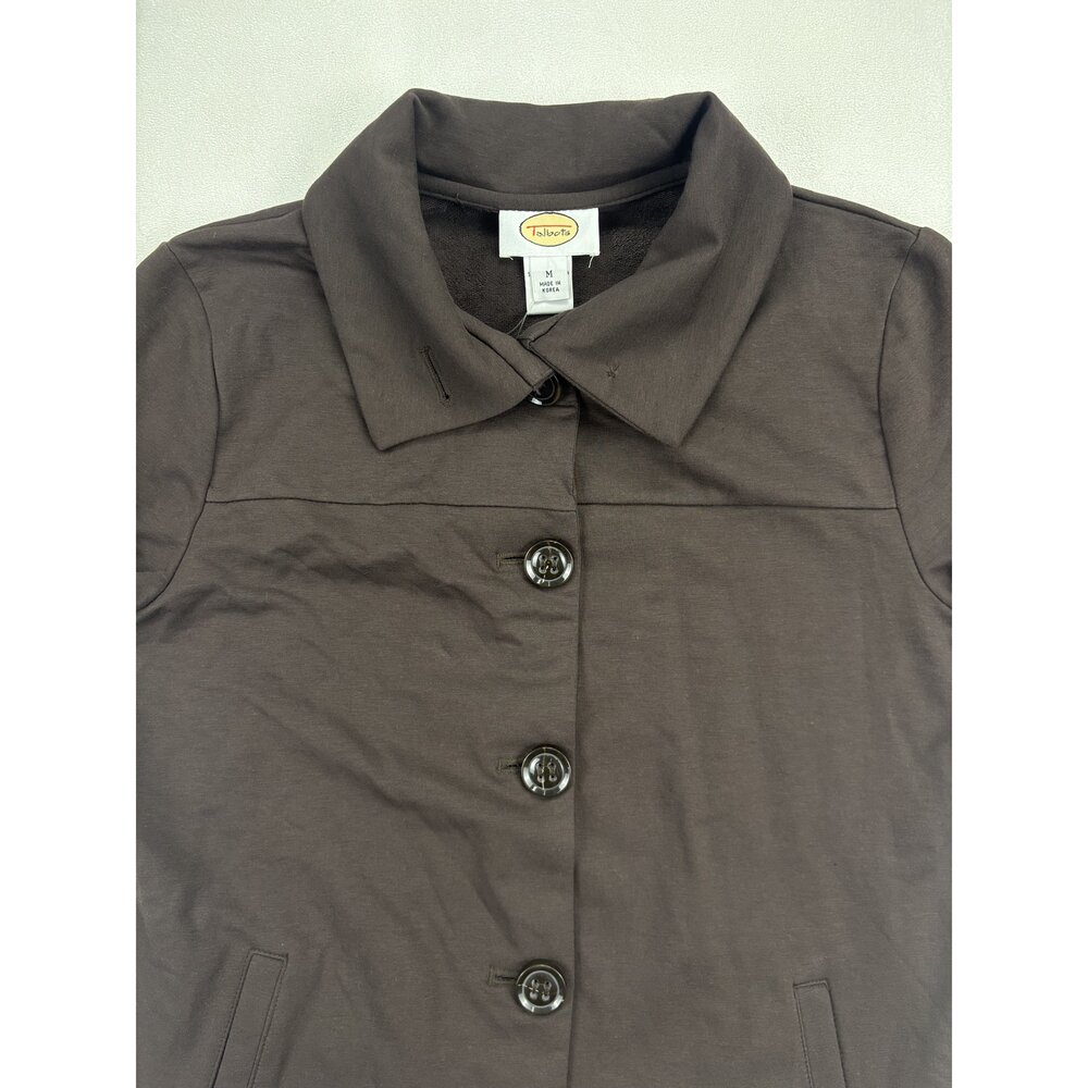 Talbots Women's Button-Front Knit Jacket Size M Brown - Picture 6 of 10
